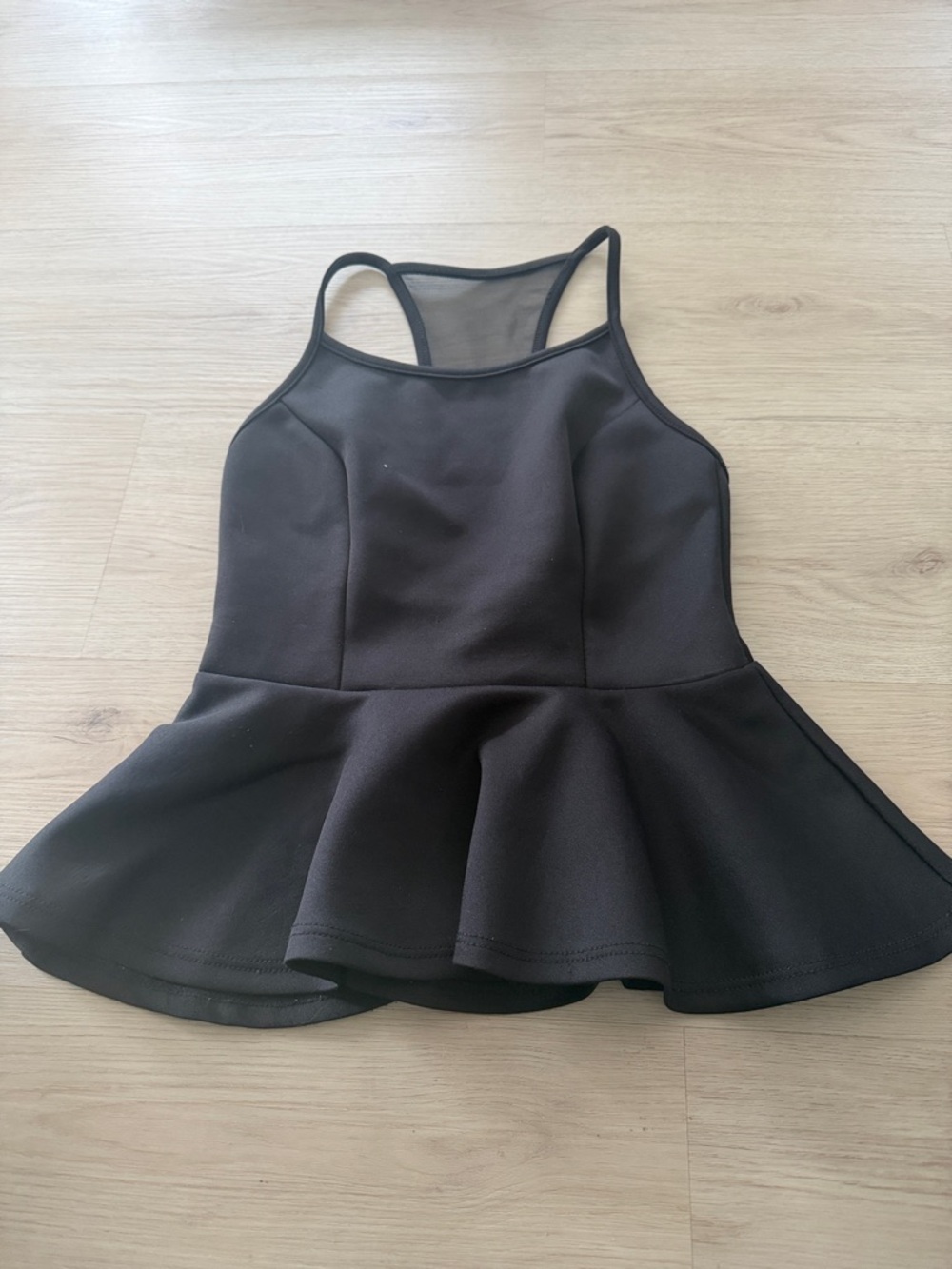 Black Peplum Tank Top